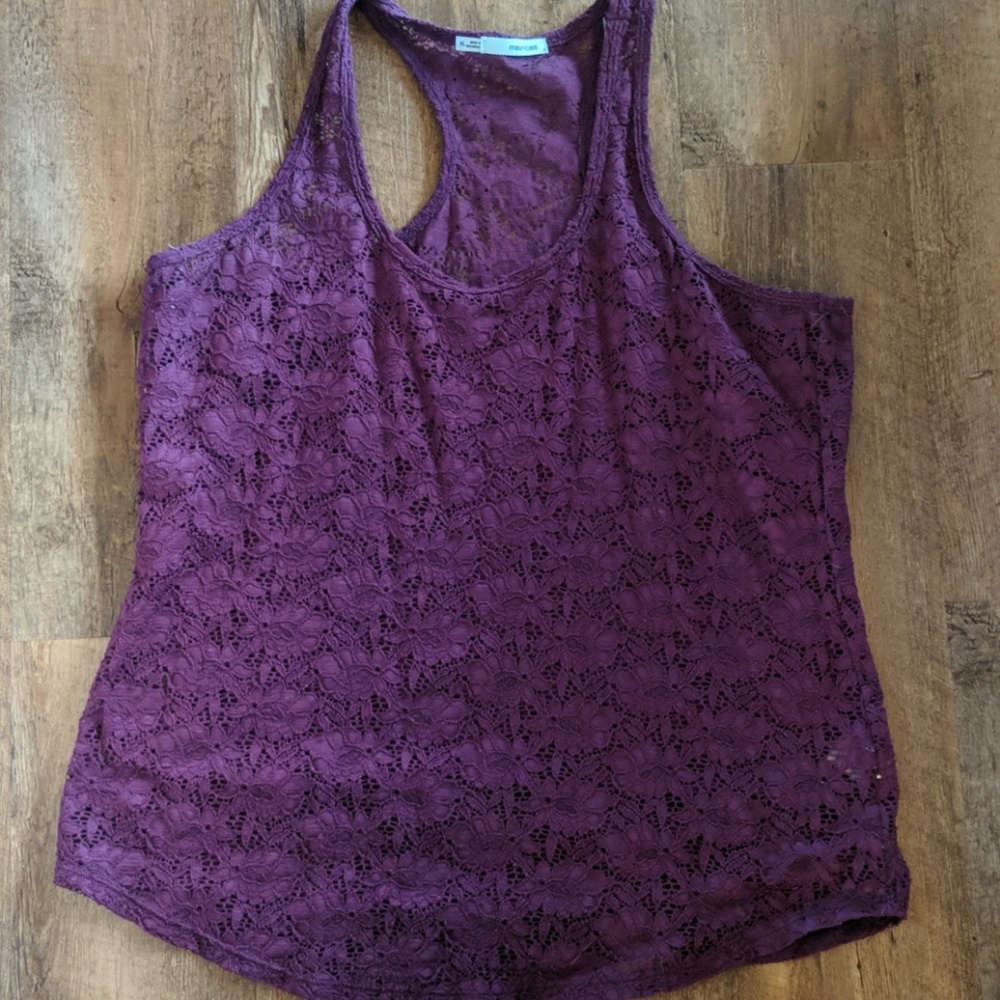 Purple lace tank
